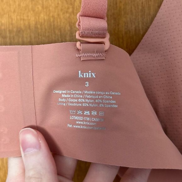 Knix Seamless Wireless V-Neck Bra Size 3 36B 38B 36C - Picture 8 of 8